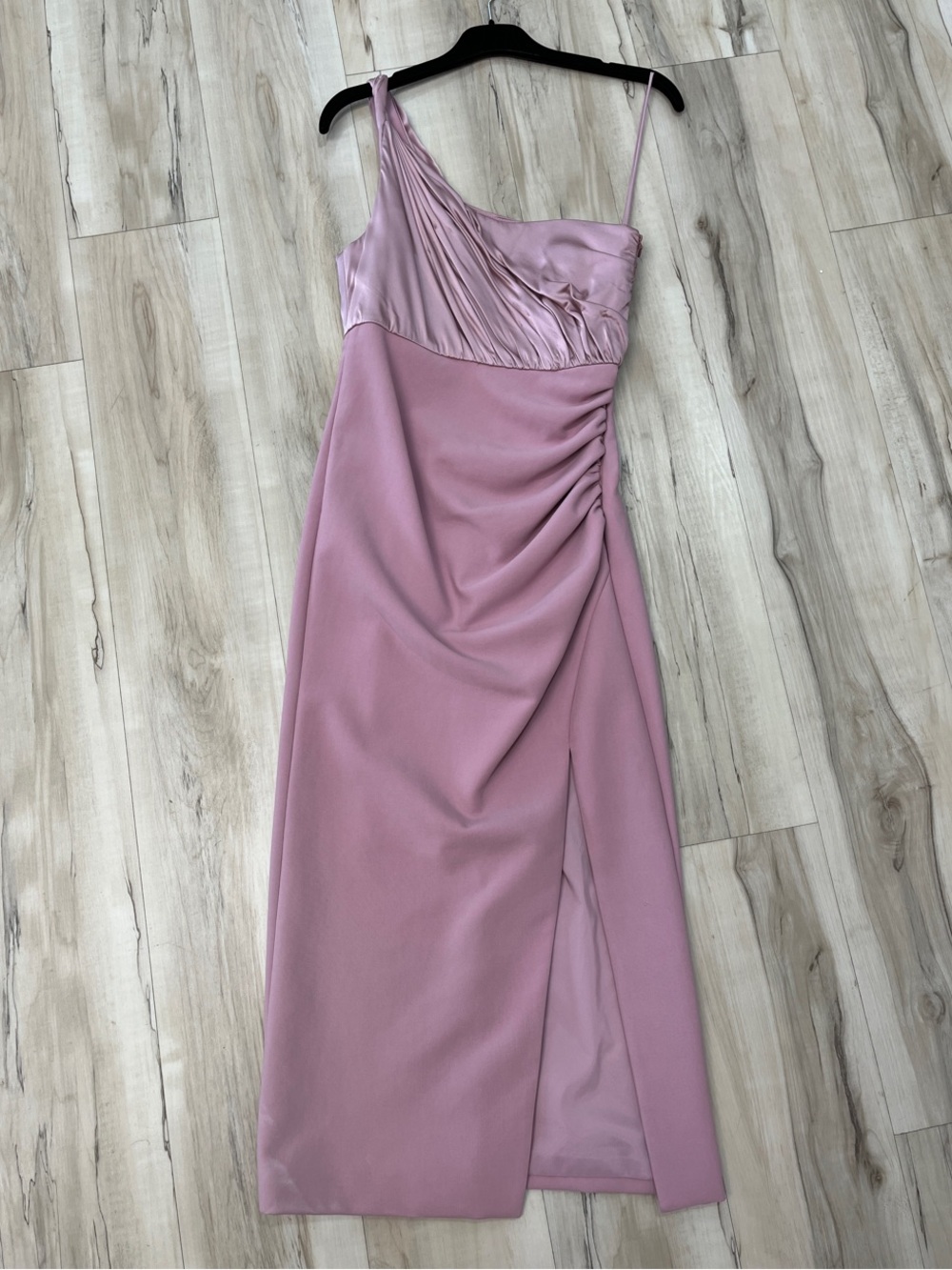 cinq a sept One-Shoulder Dusty Rose Evening Dress